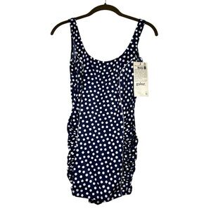Gabar Vintage NWT One Piece Swimsuit Women’s 16 Blue Polka Dot Rockabilly